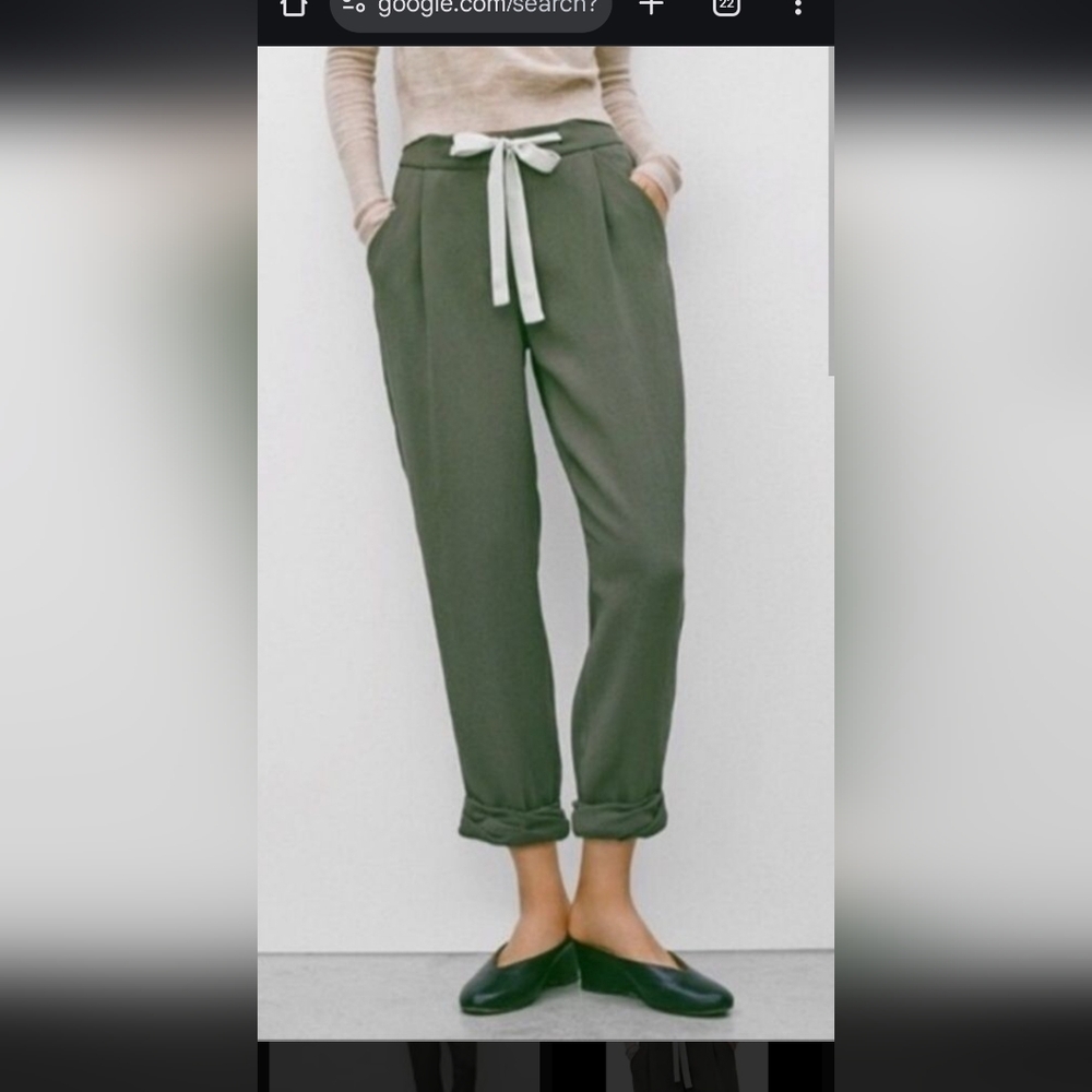 Wilfred Olive Green Capris with White Tie